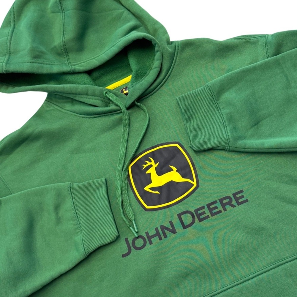 John Deere Men's Size 2XL Green Pullover Hoodie Logo Farm‎ Workwear